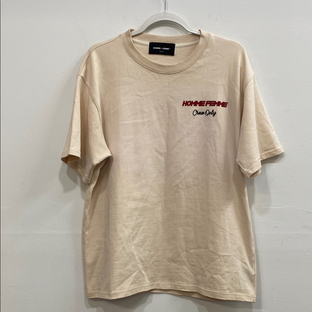Homme Femme 500 Cream Graphic T-Shirt Medium